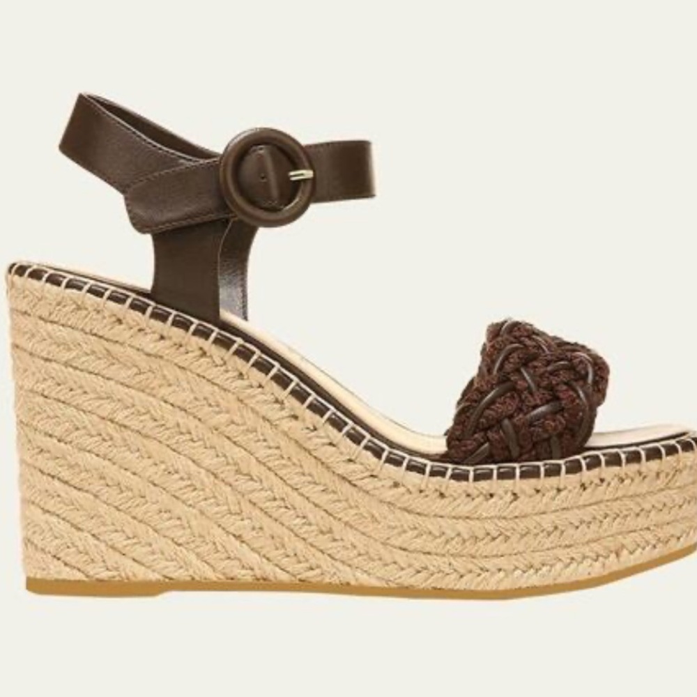 🌹VERONICA BEARD🌹 Reema Espadrille Wedge Sandals Brown Size: 11M